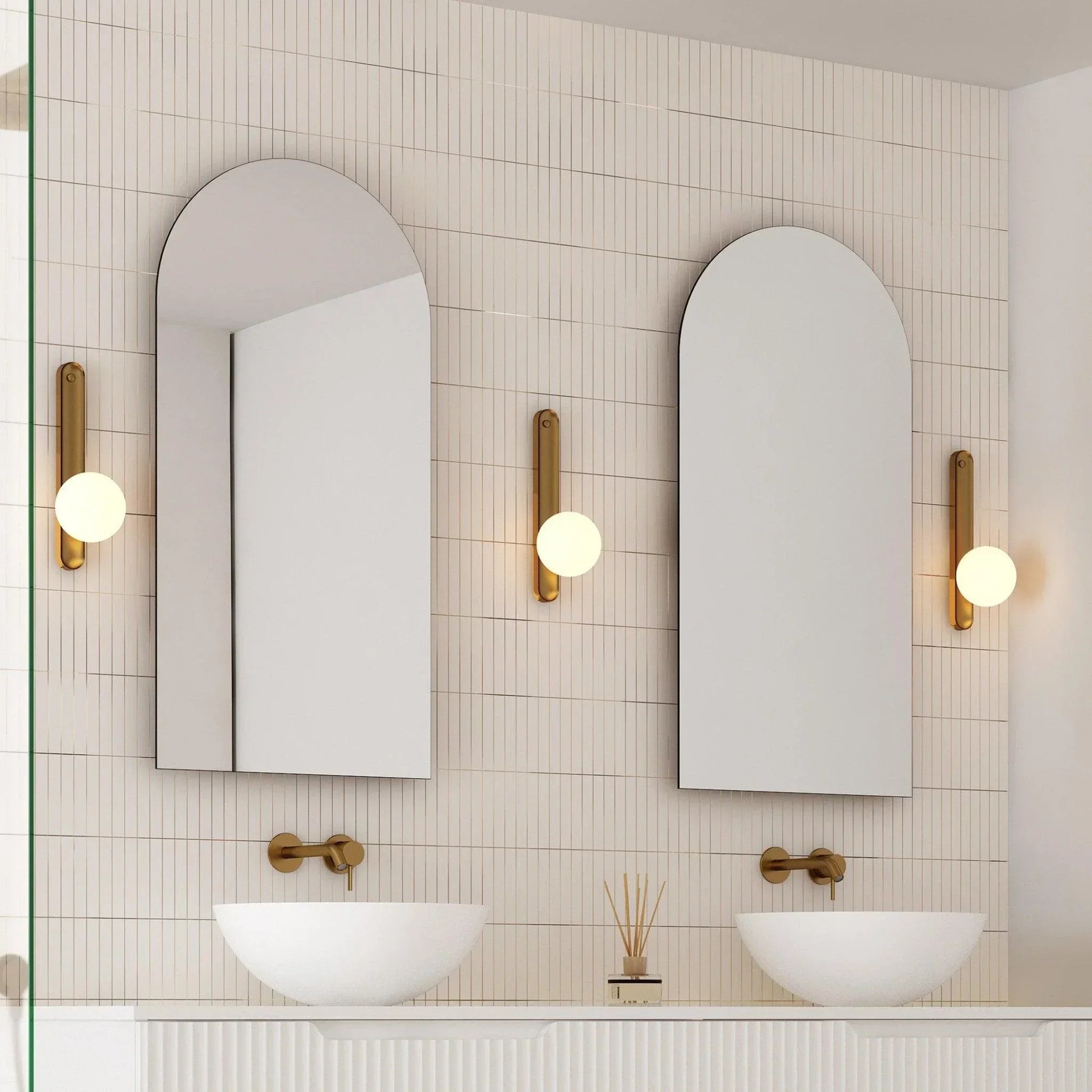 Milano Arch 450x900mm Frameless Polished Edge Mirror - Ideal Bathroom CentreAR4590P