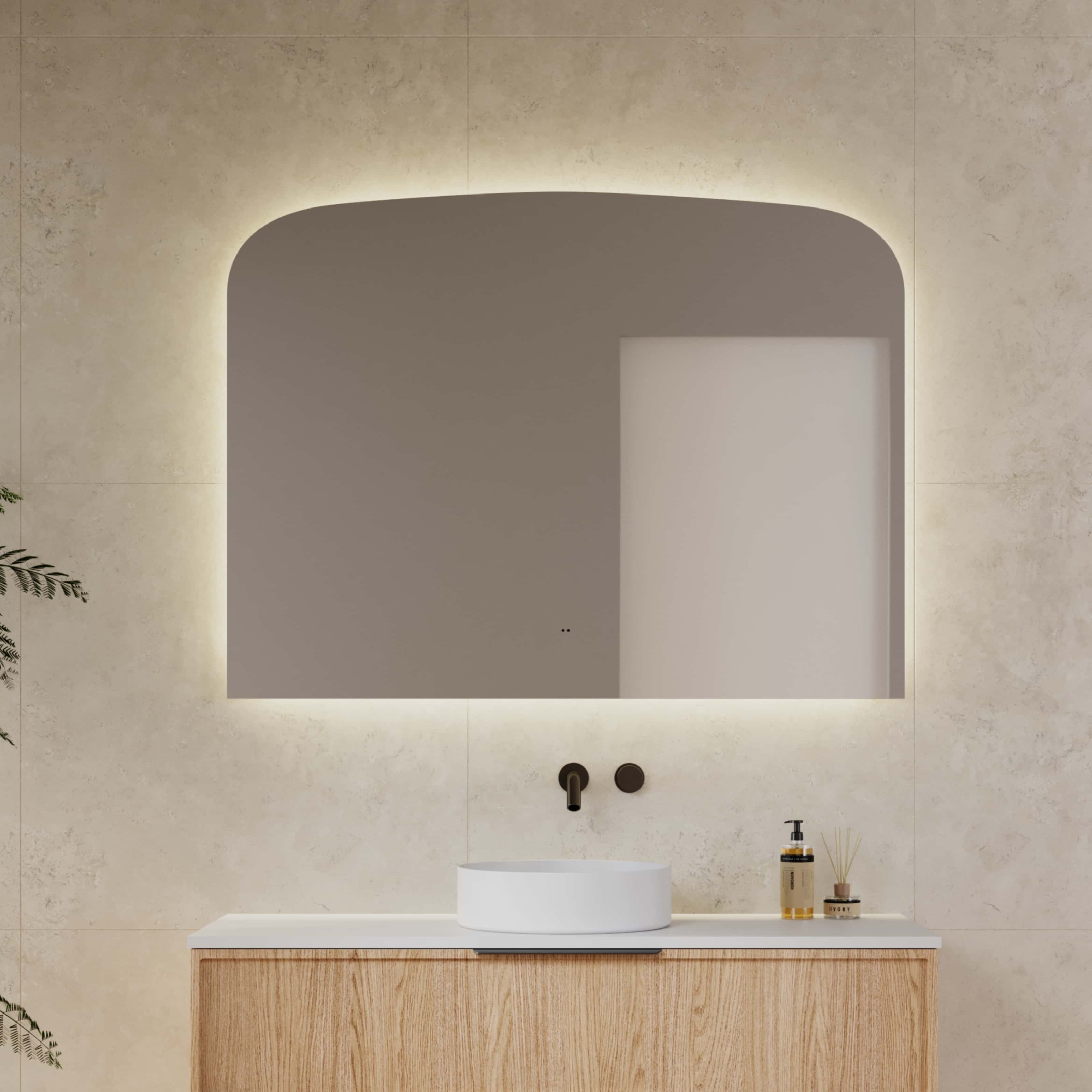 Milano Arch Rectangle 1200x900mm Frameless LED Mirror