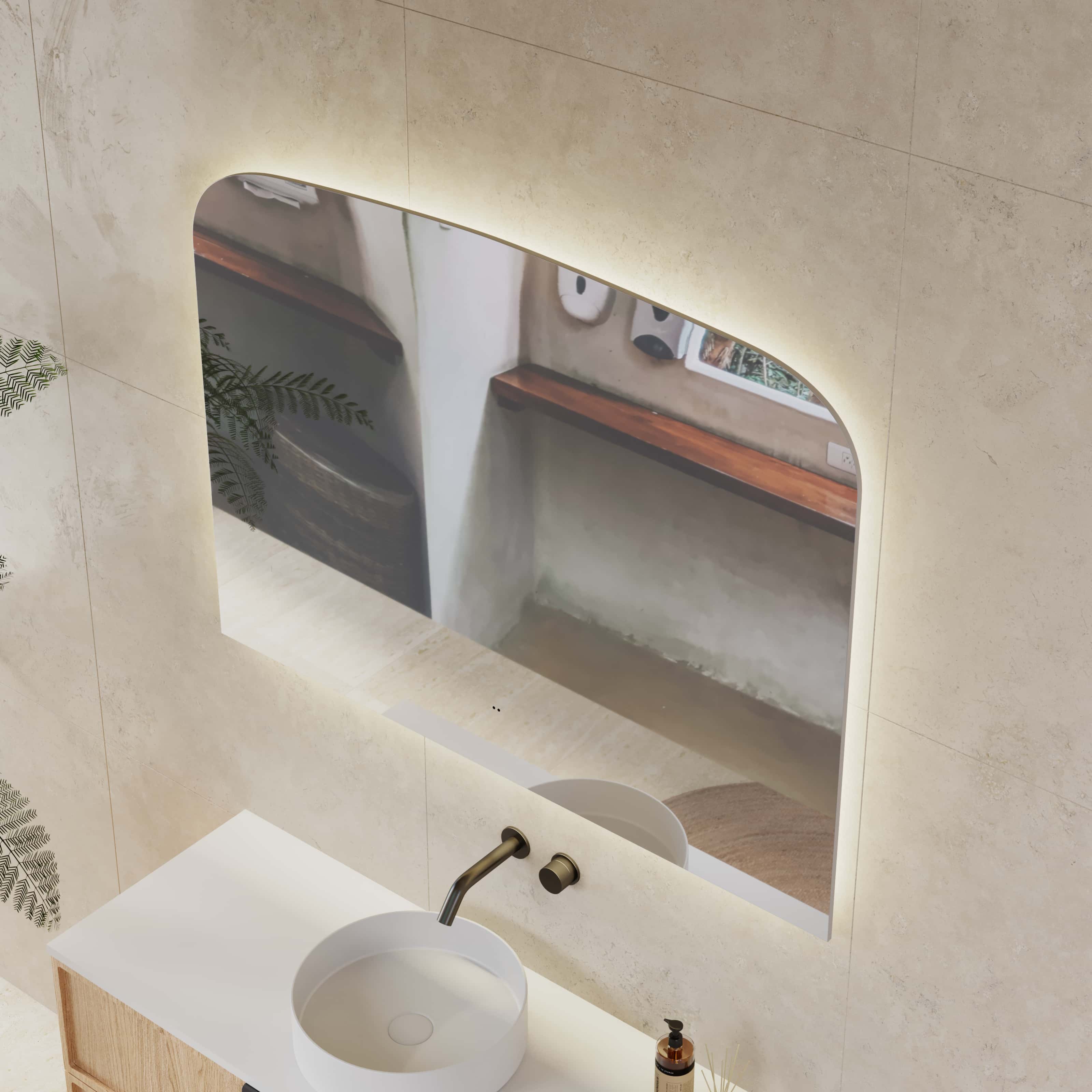 Milano Arch Rectangle 1200x900mm Frameless LED Mirror