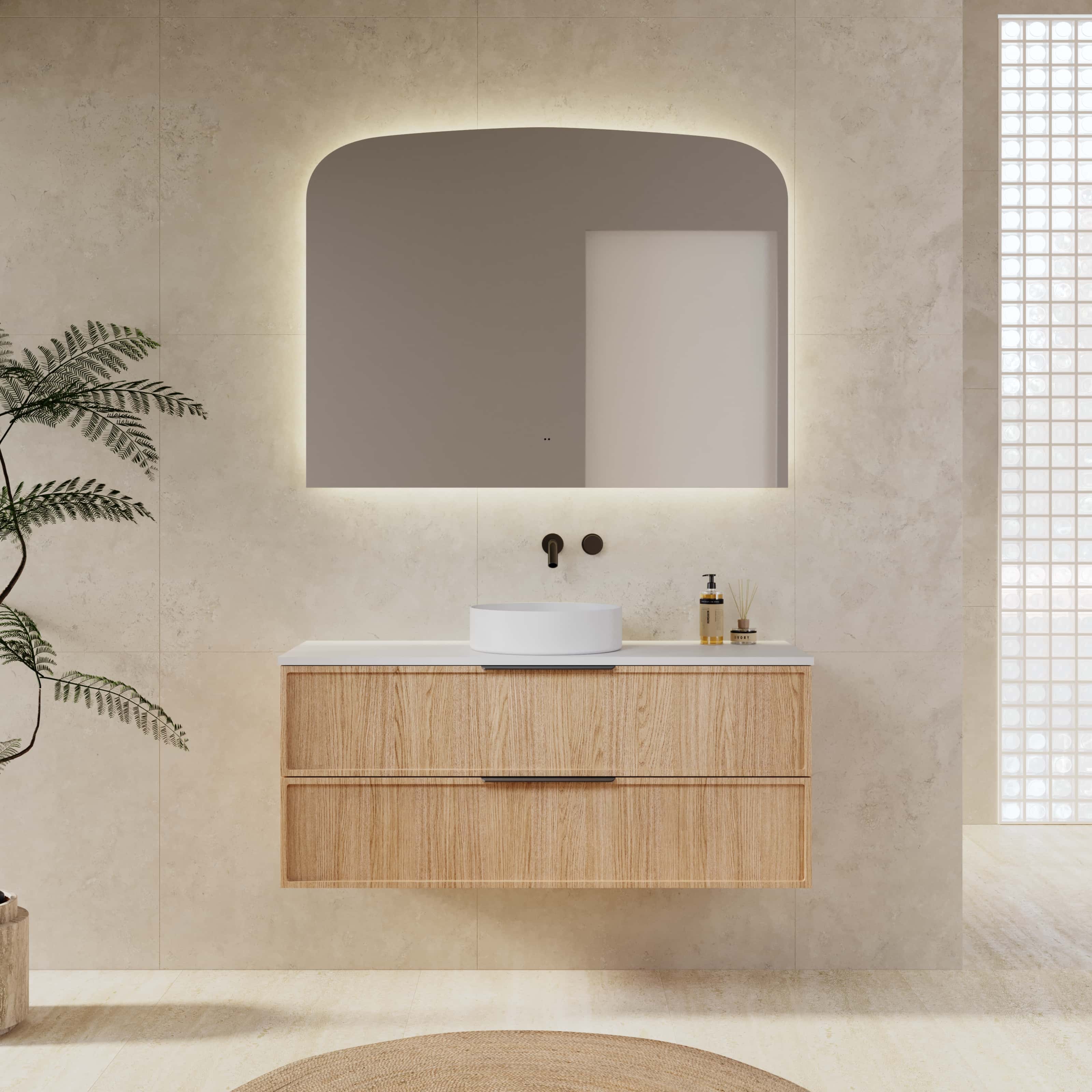 Milano Arch Rectangle 1200x900mm Frameless LED Mirror
