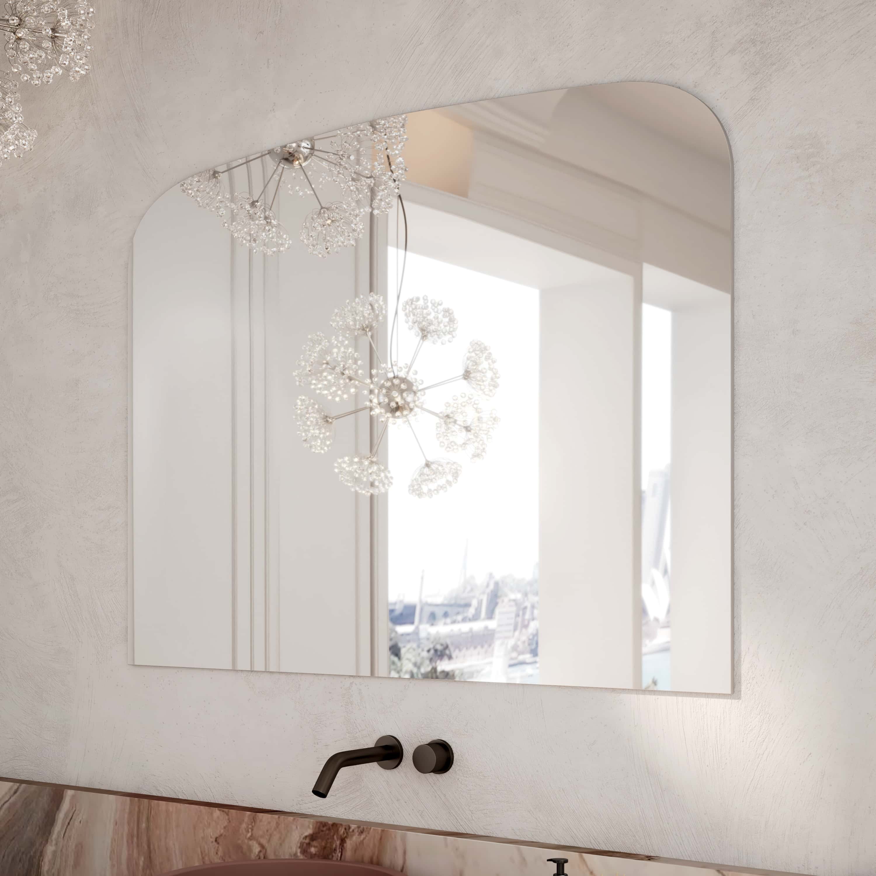 Milano Arch Rectangle 1200x900mm Frameless Polished Edge Mirror