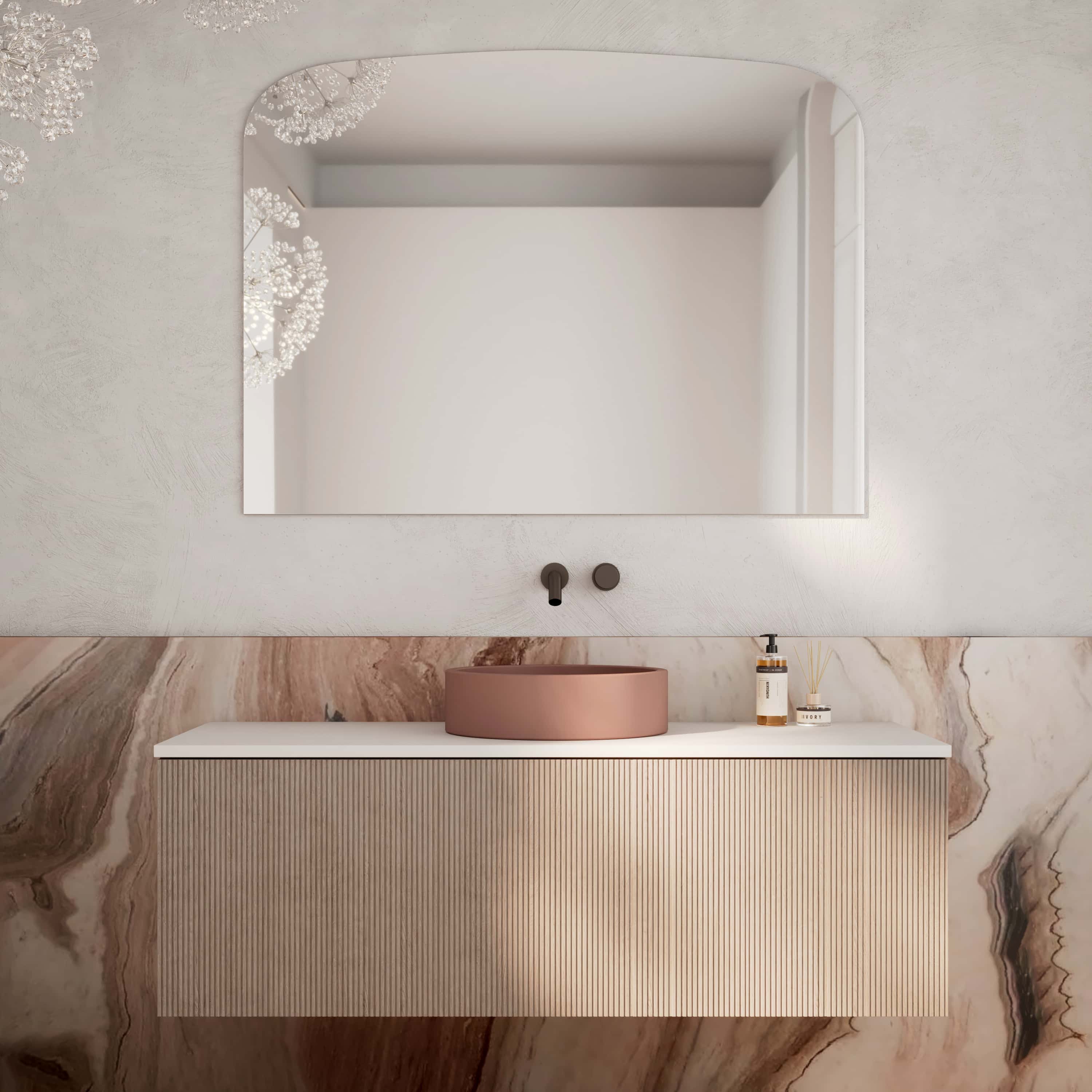 Milano Arch Rectangle 1200x900mm Frameless Polished Edge Mirror