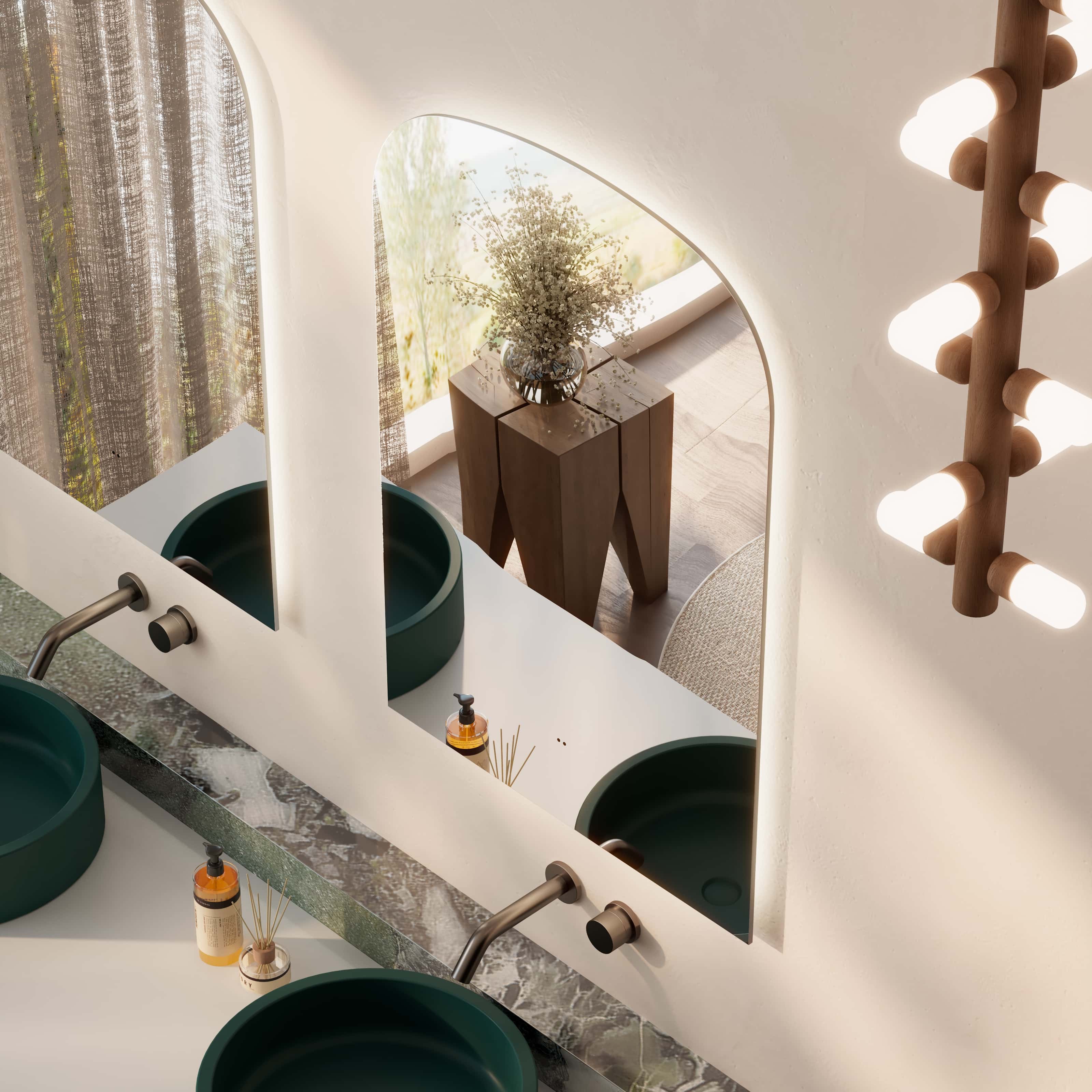 Milano Arch Rectangle 600x900mm Frameless LED Mirror