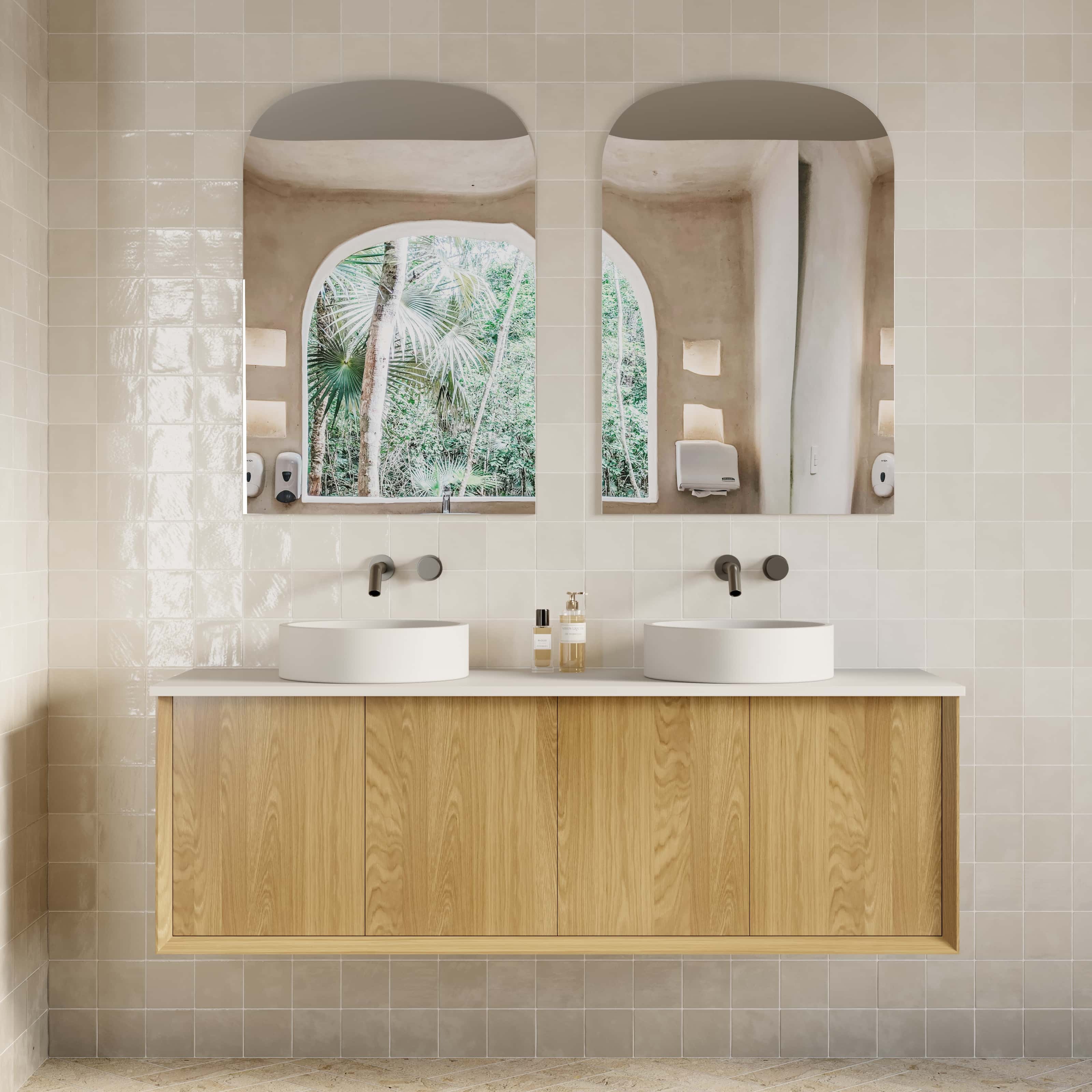Milano Arch Rectangle 600x900mm Frameless Polished Edge Mirror