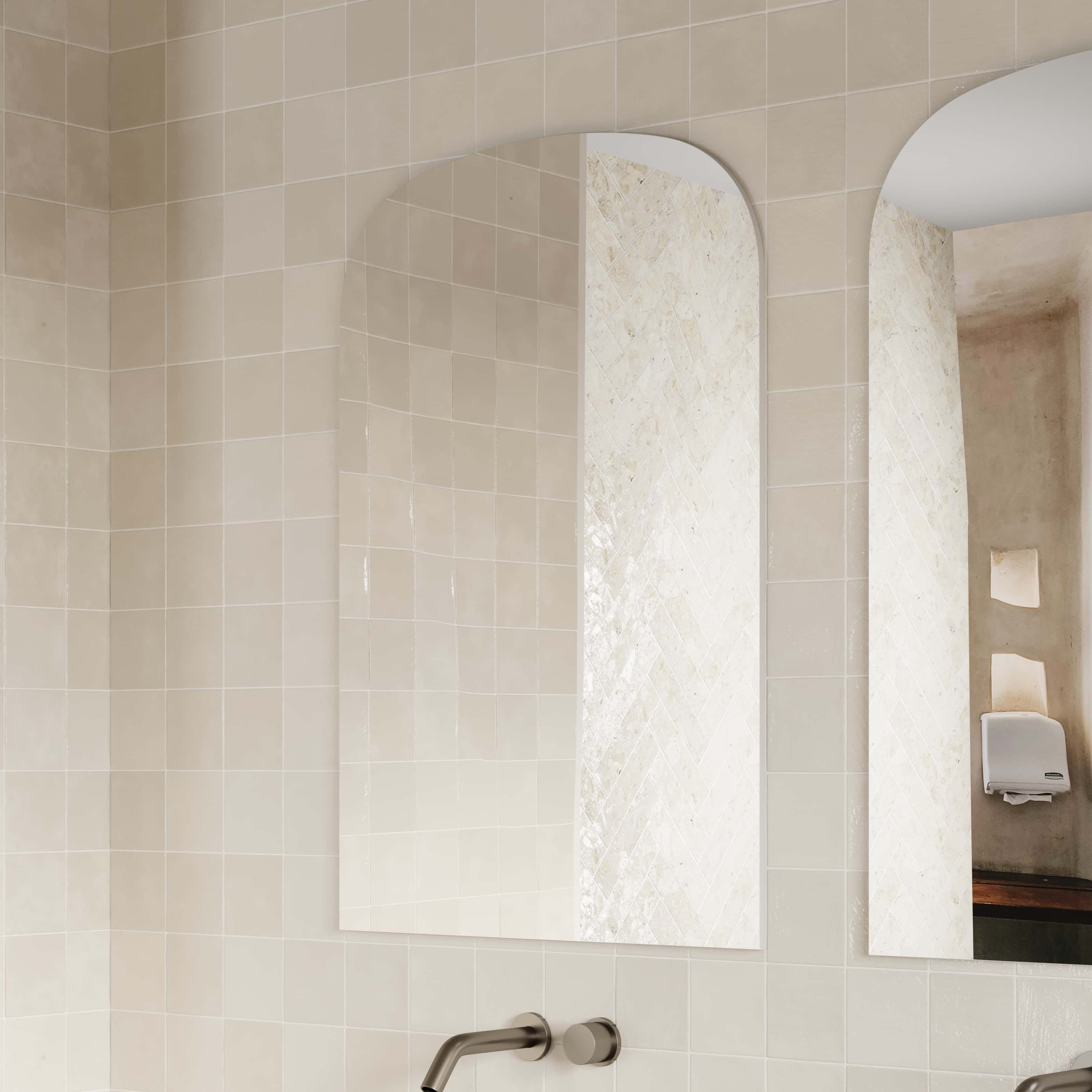 Milano Arch Rectangle 600x900mm Frameless Polished Edge Mirror