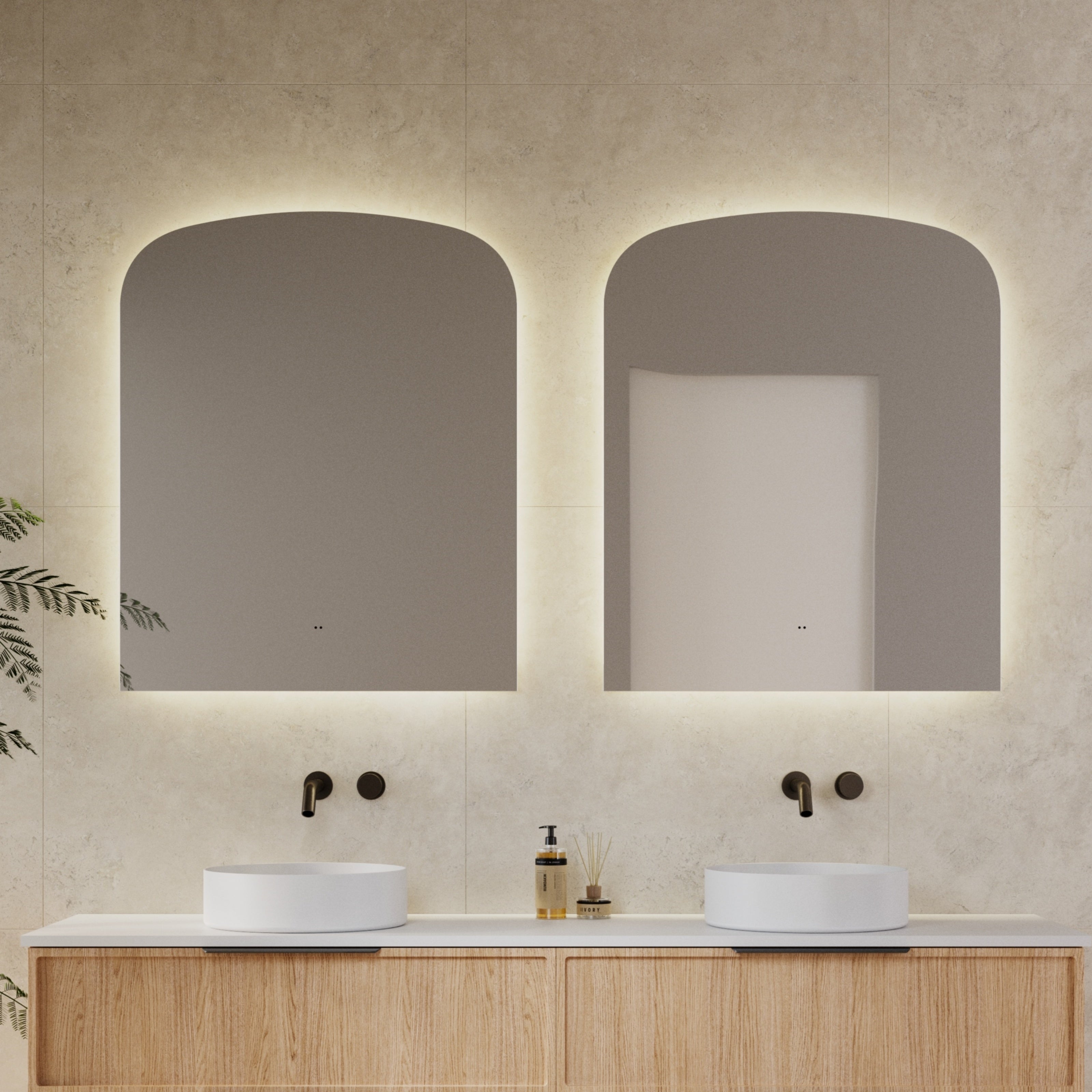 Milano Arch Rectangle 750x900mm Frameless LED Mirror