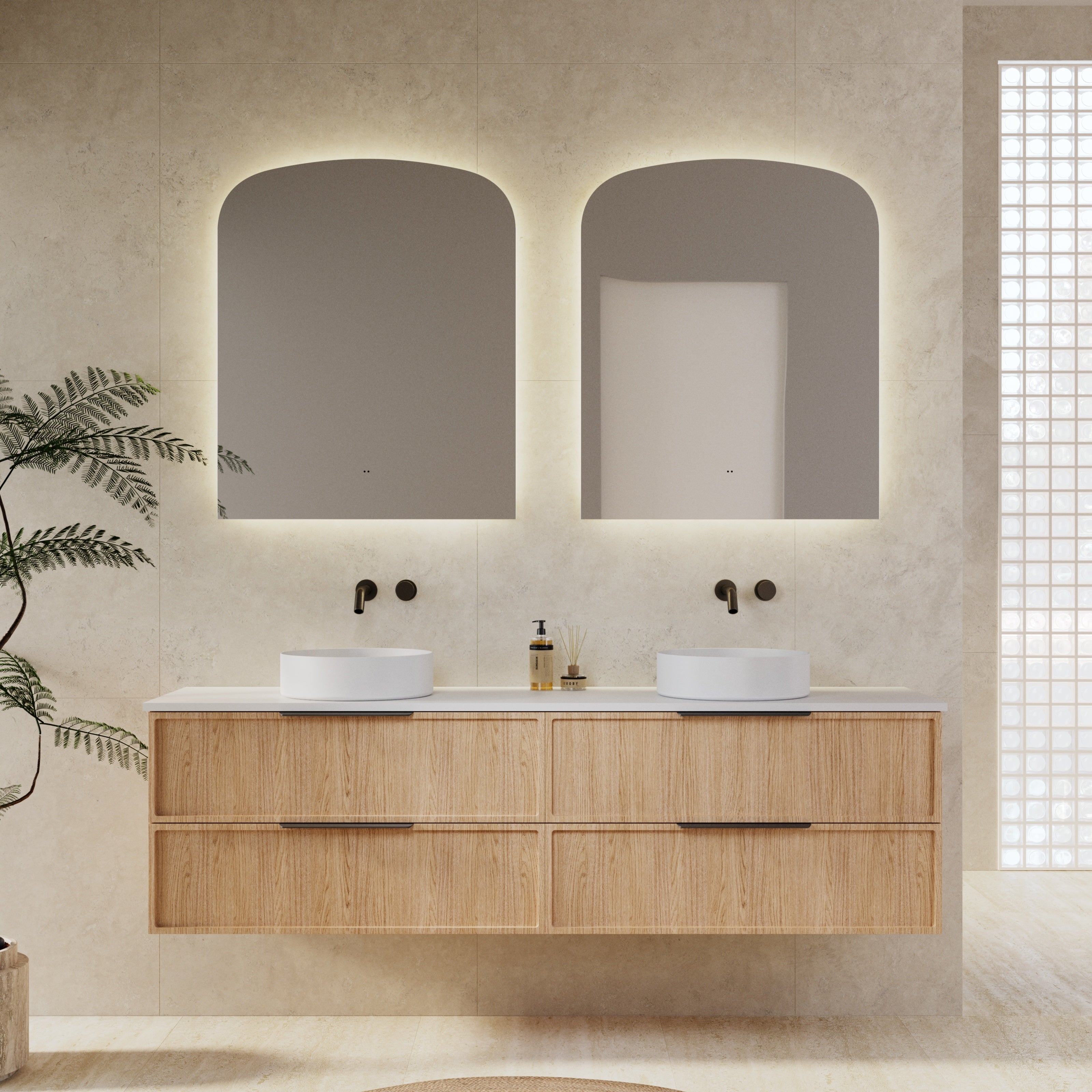 Milano Arch Rectangle 750x900mm Frameless LED Mirror
