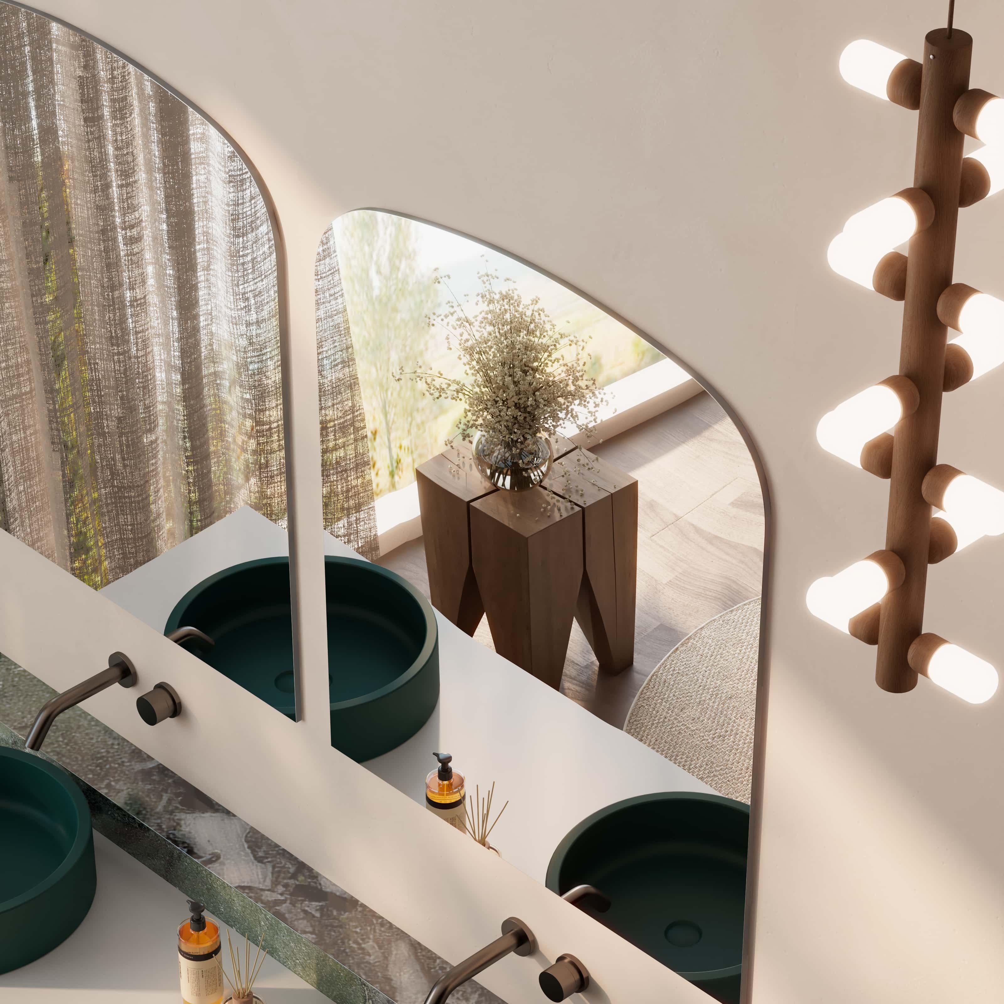 Milano Arch Rectangle 750x900mm Frameless Polished Edge Mirror