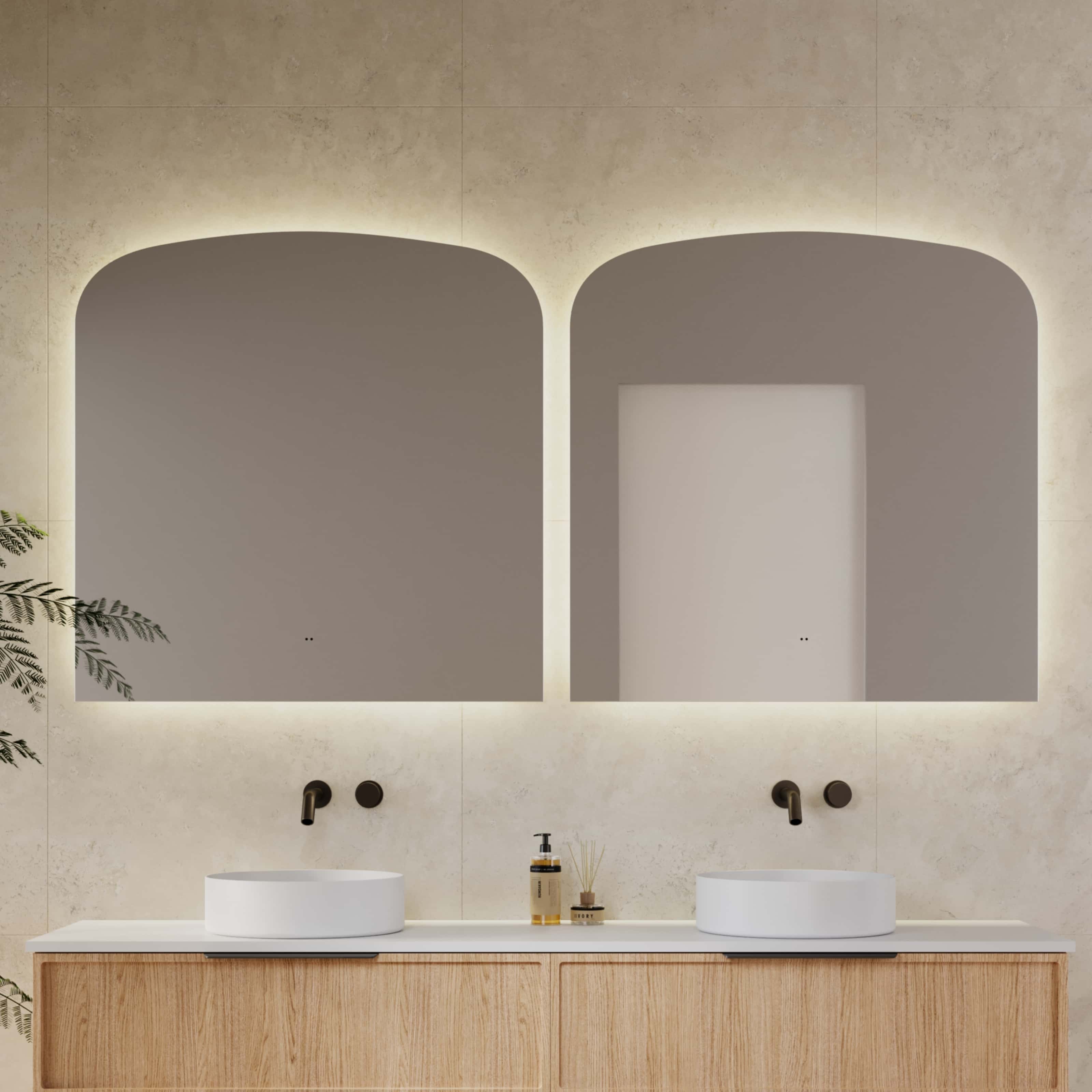 Milano Arch Rectangle 900x900mm Frameless LED Mirror
