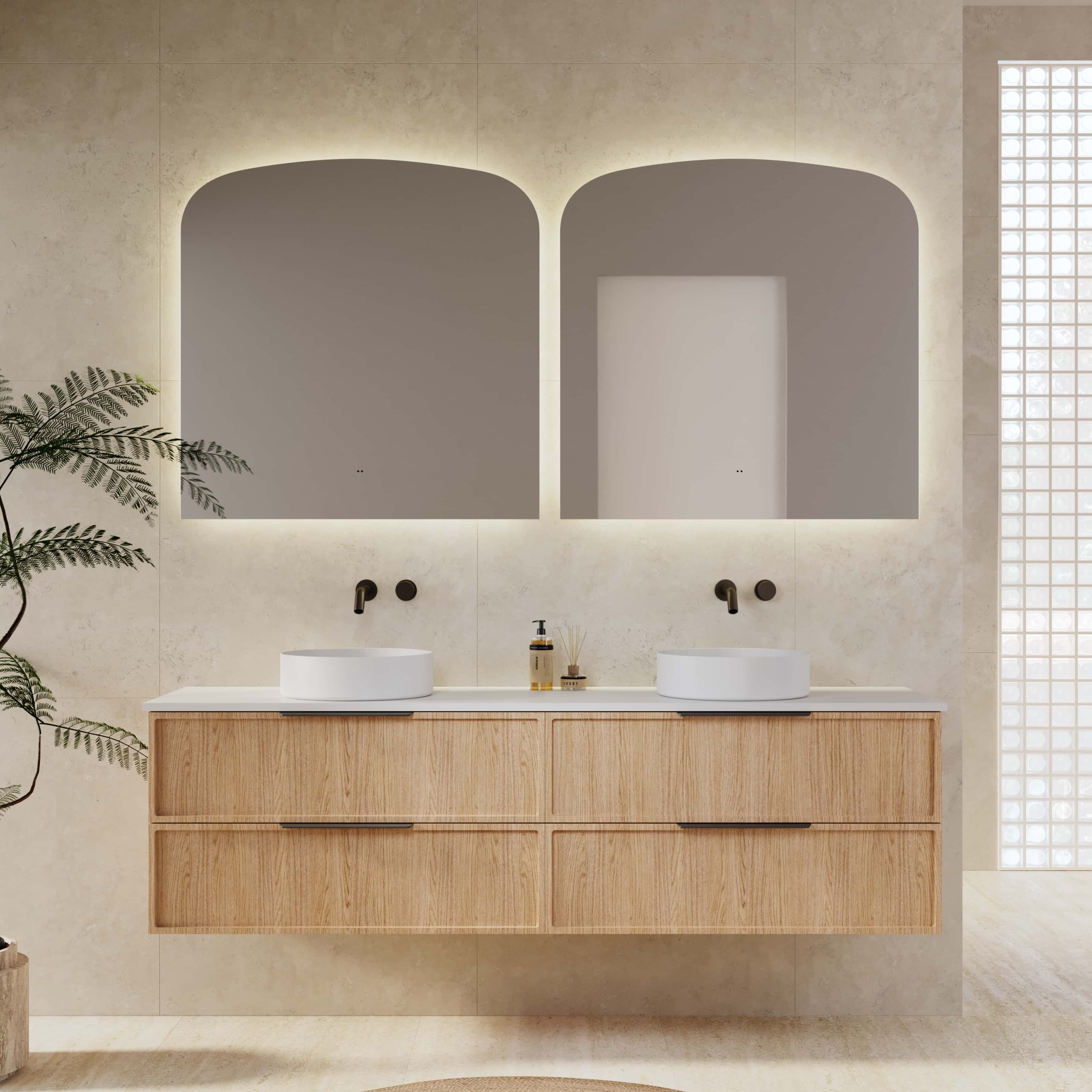 Milano Arch Rectangle 900x900mm Frameless LED Mirror