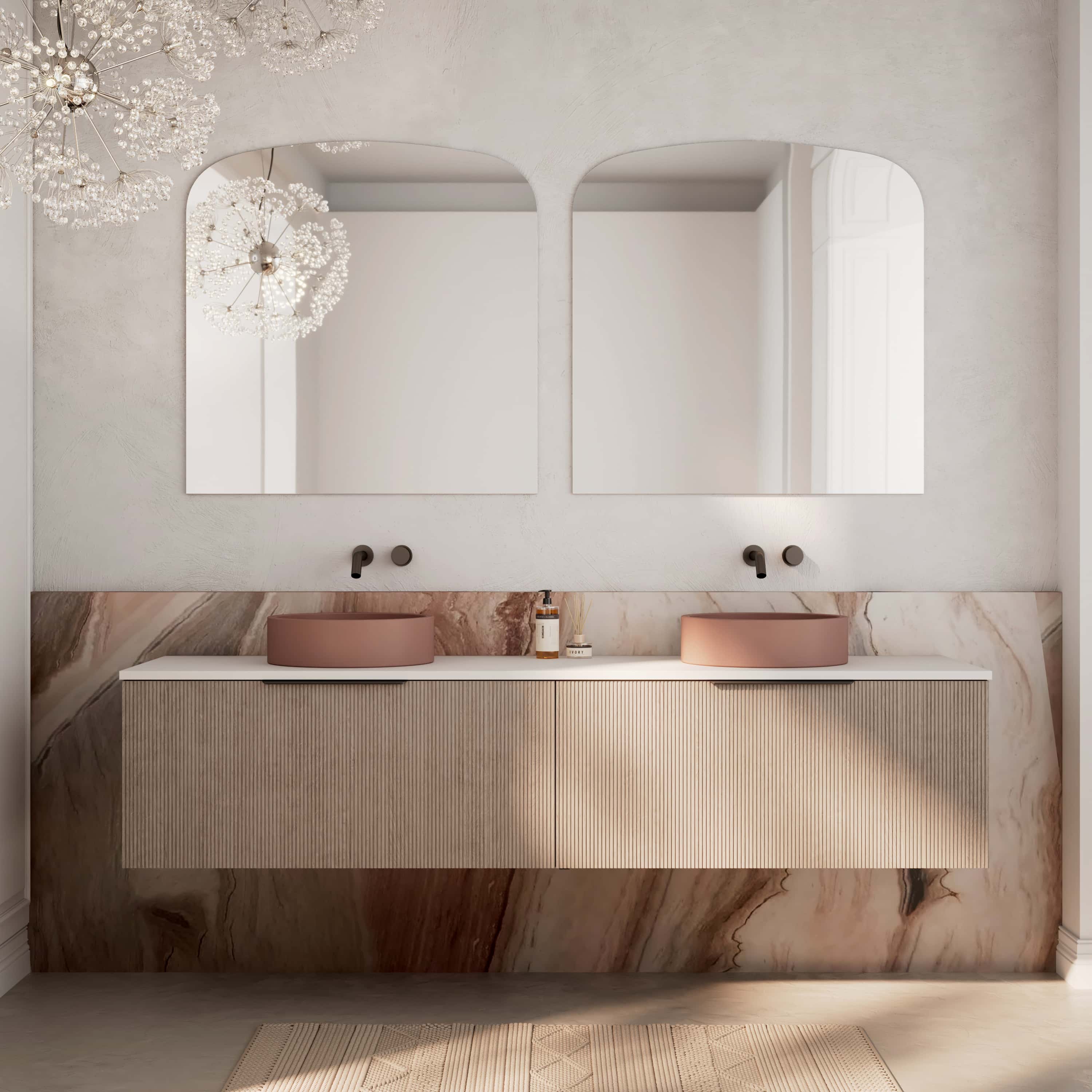 Milano Arch Rectangle 900x900mm Frameless Polished Edge Mirror