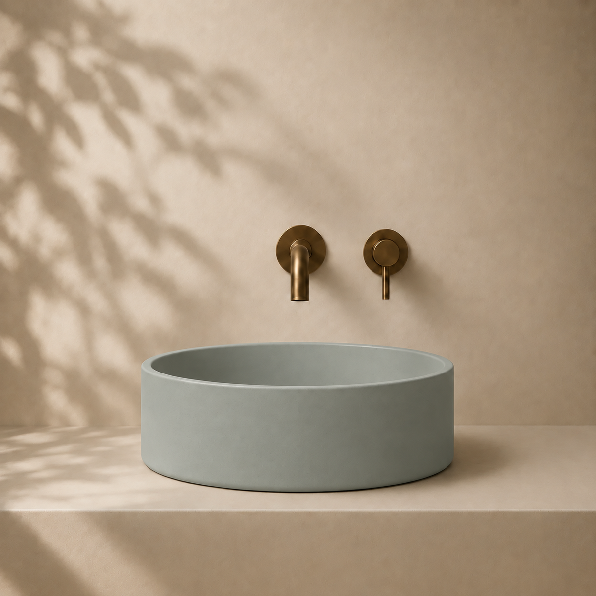 Milano Cerchio Concrete 380mm Above Counter Basin, Aqua Gray