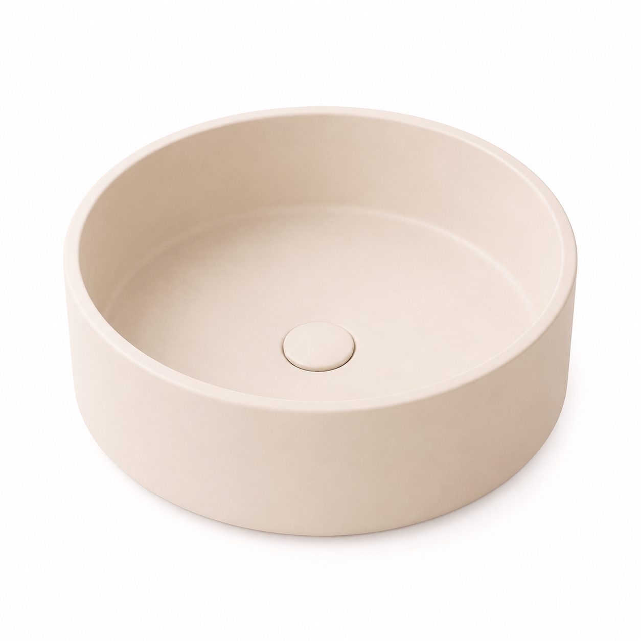 Milano Cerchio Concrete 380mm Above Counter Basin, Concrete Clay Biege