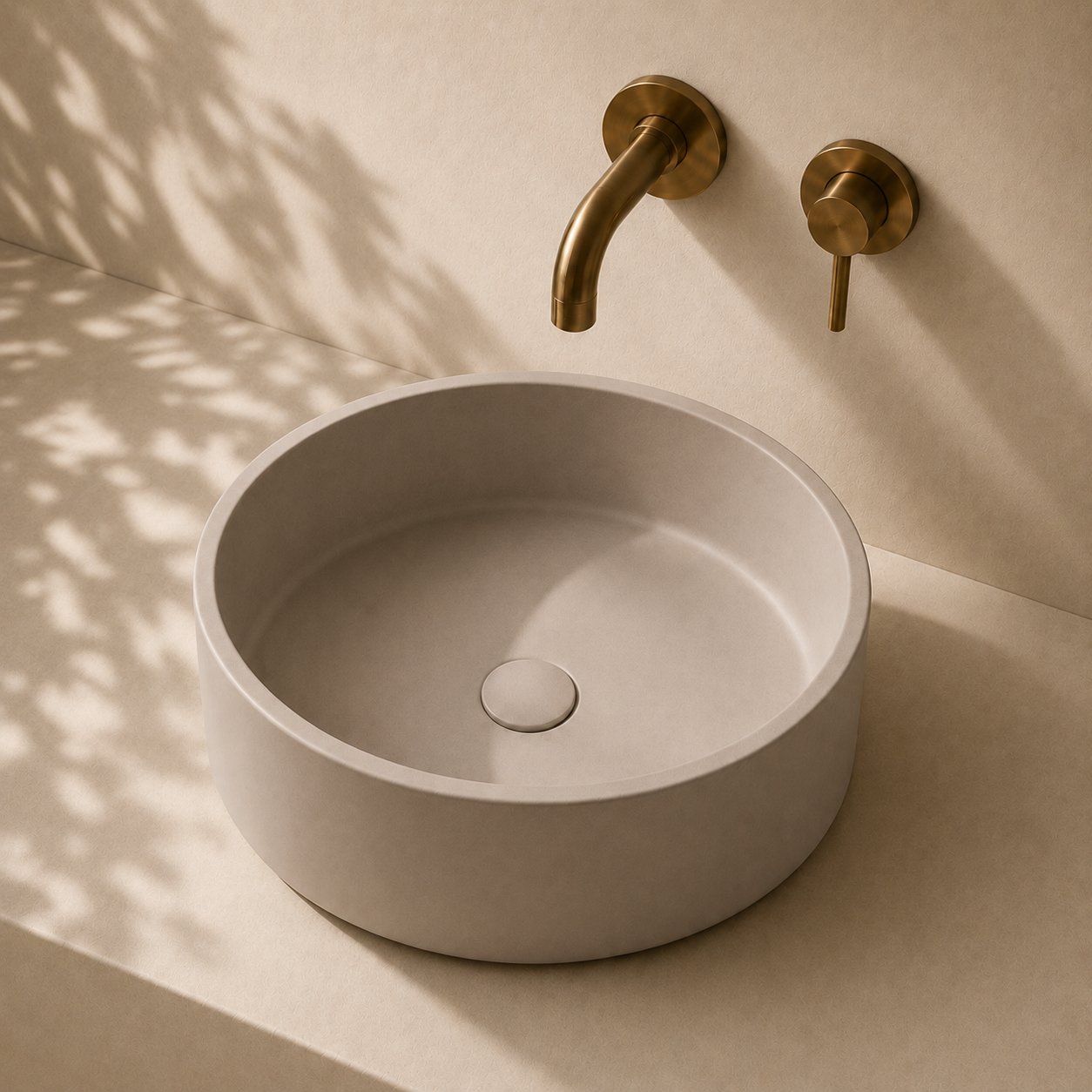 Milano Cerchio Concrete 380mm Above Counter Basin, Concrete Grey