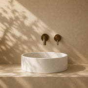 Milano Cerchio Concrete 380mm Above Counter Basin, Terrazzo White