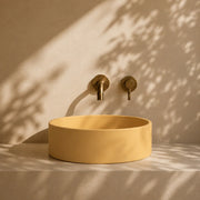 Milano Cerchio Concrete 380mm Above Counter Basin, Vintage Mustard