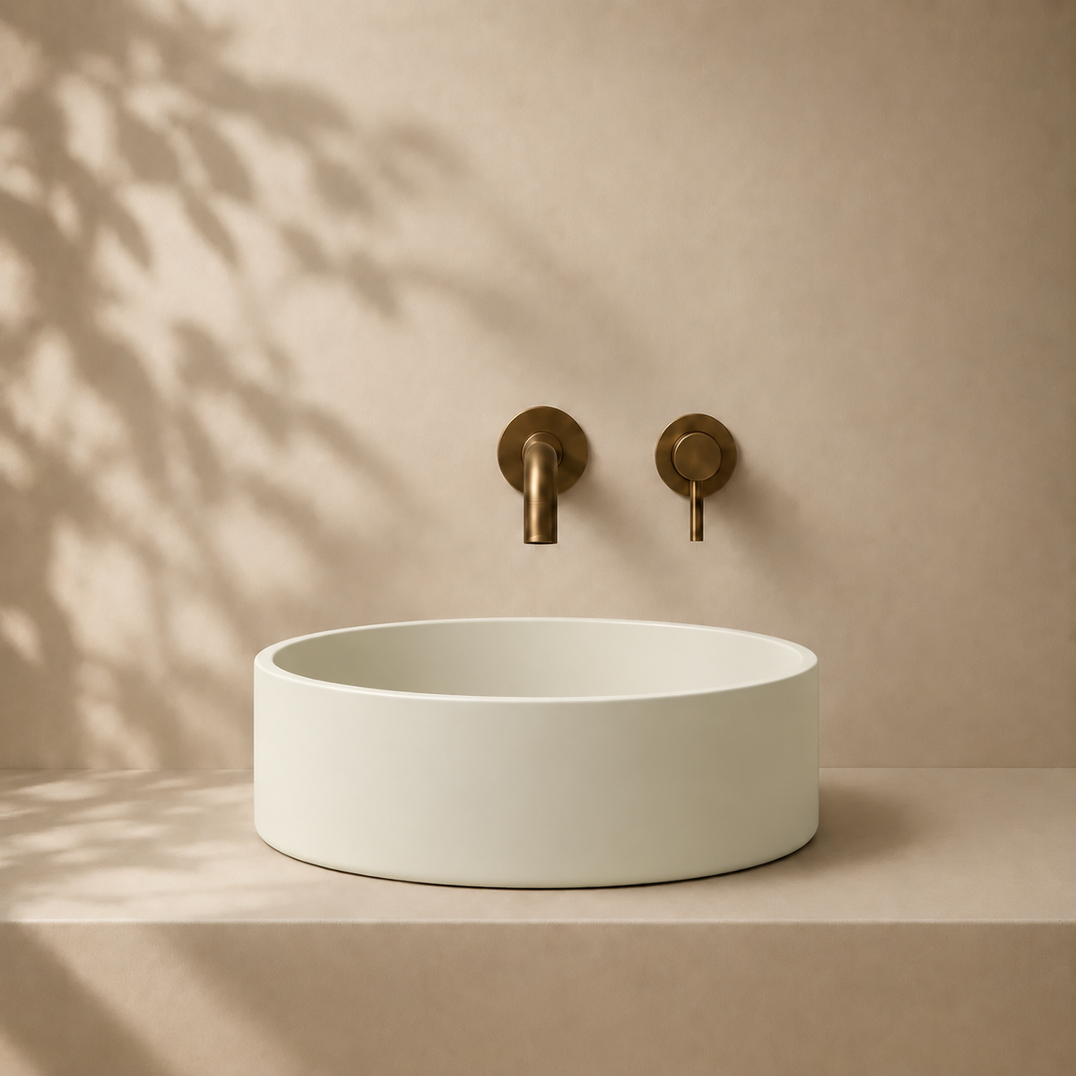 Milano Cerchio Concrete 380mm Above Counter Basin, Warm White