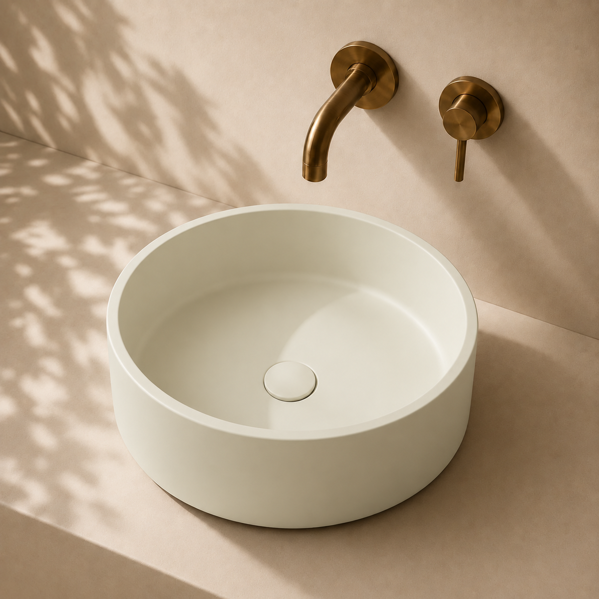 Milano Cerchio Concrete 380mm Above Counter Basin, Warm White