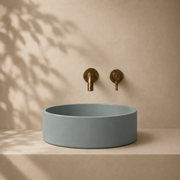 Milano Cerchio Concrete 380mm Above Counter Basin, Aqua Gray