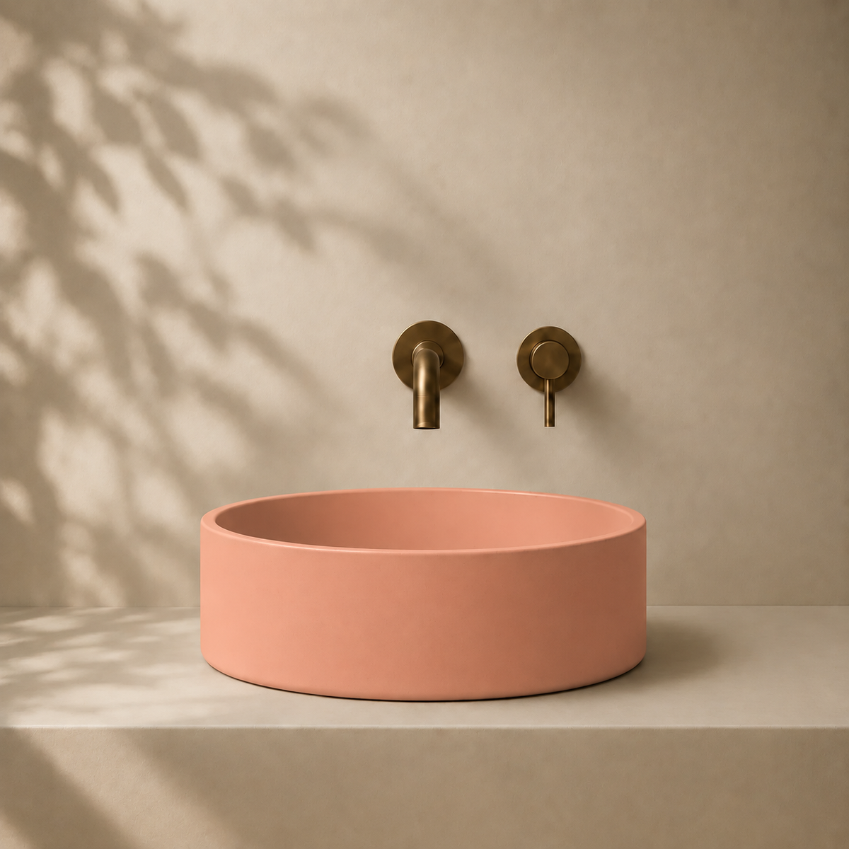 Milano Cerchio Concrete 380mm Above Counter Basin, Dusty Peach