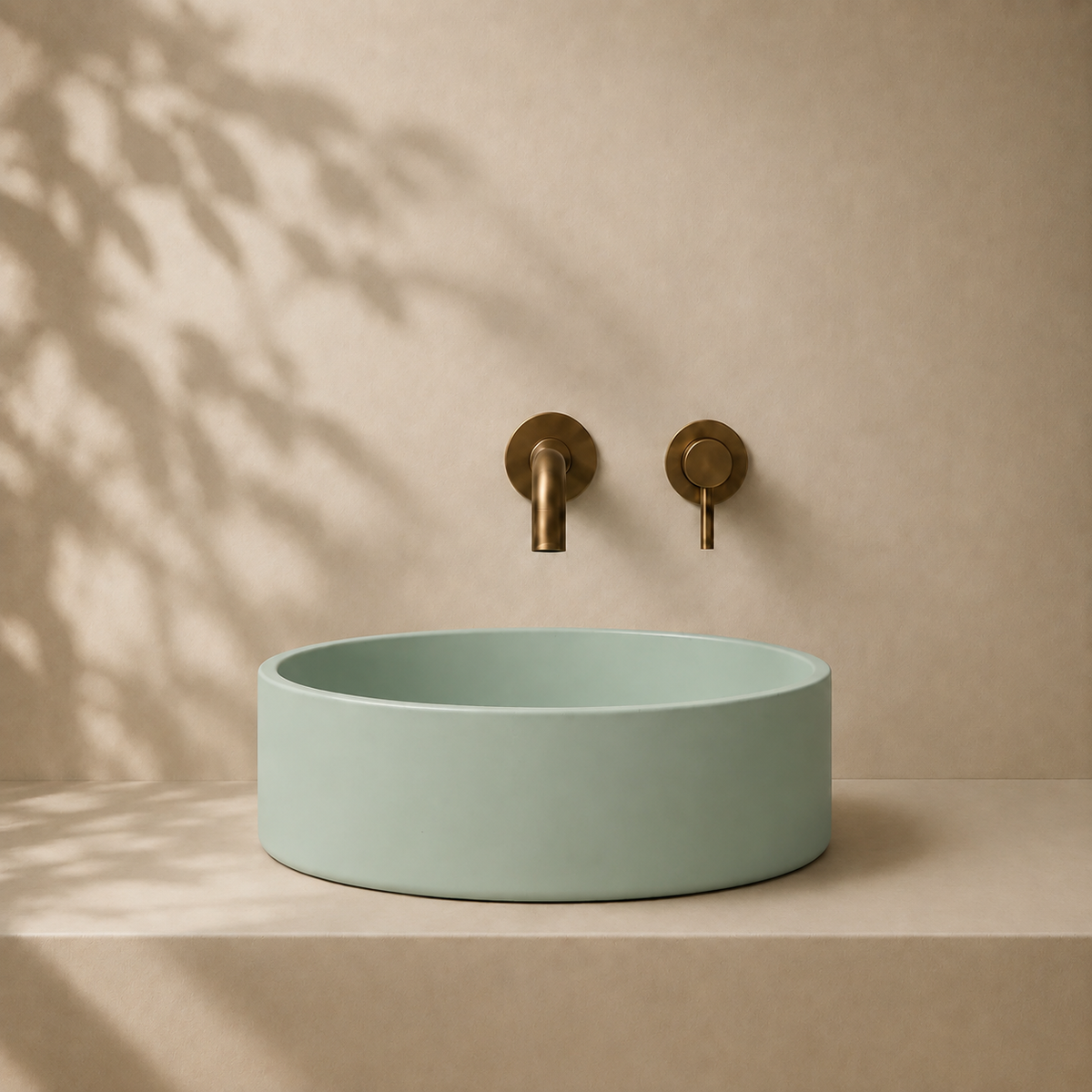 Milano Cerchio Concrete 380mm Above Counter Basin, Mint Green