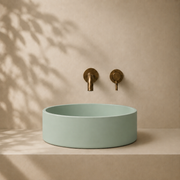 Milano Cerchio Concrete 380mm Above Counter Basin, Mint Green