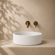 Milano Cerchio Concrete 380mm Above Counter Basin, Natural White