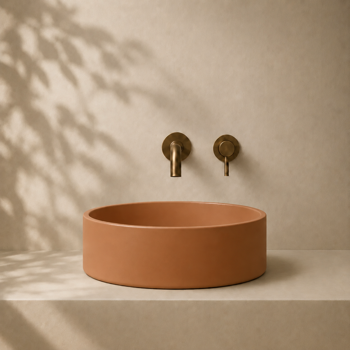 Milano Cerchio Concrete 380mm Above Counter Basin, Tan Brown