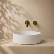 Milano Cerchio Concrete 380mm Above Counter Basin, Terrazzo Snow