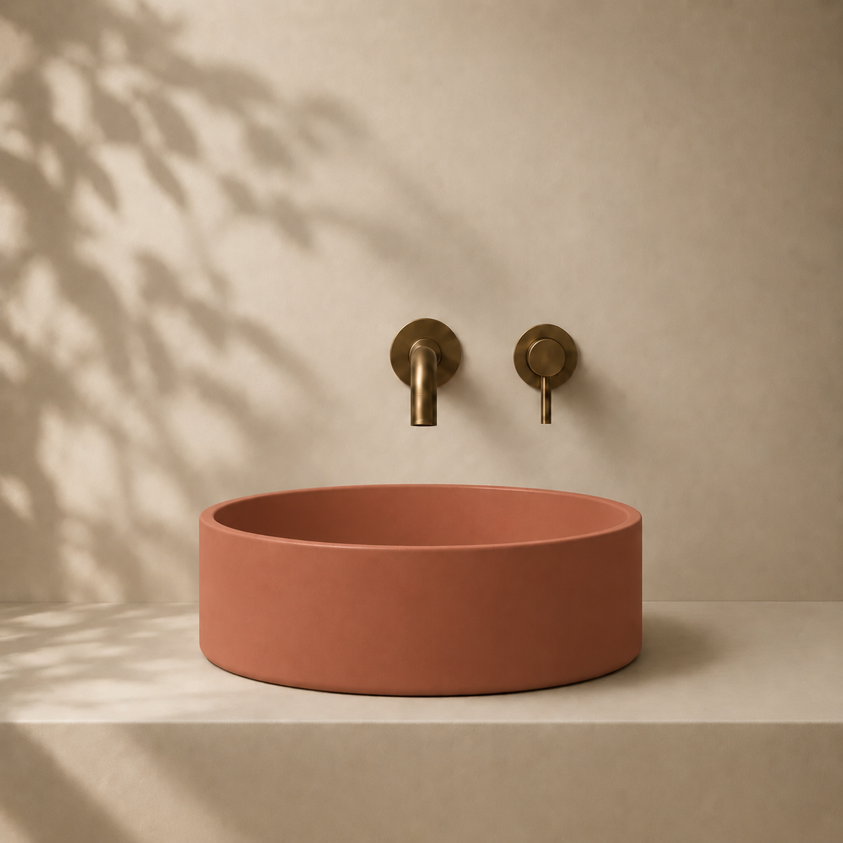 Milano Cerchio Concrete 380mm Above Counter Basin, Tuscan Terracotta