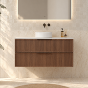 Milano Federation 1200mm Wall Hung Vanity, Walnut