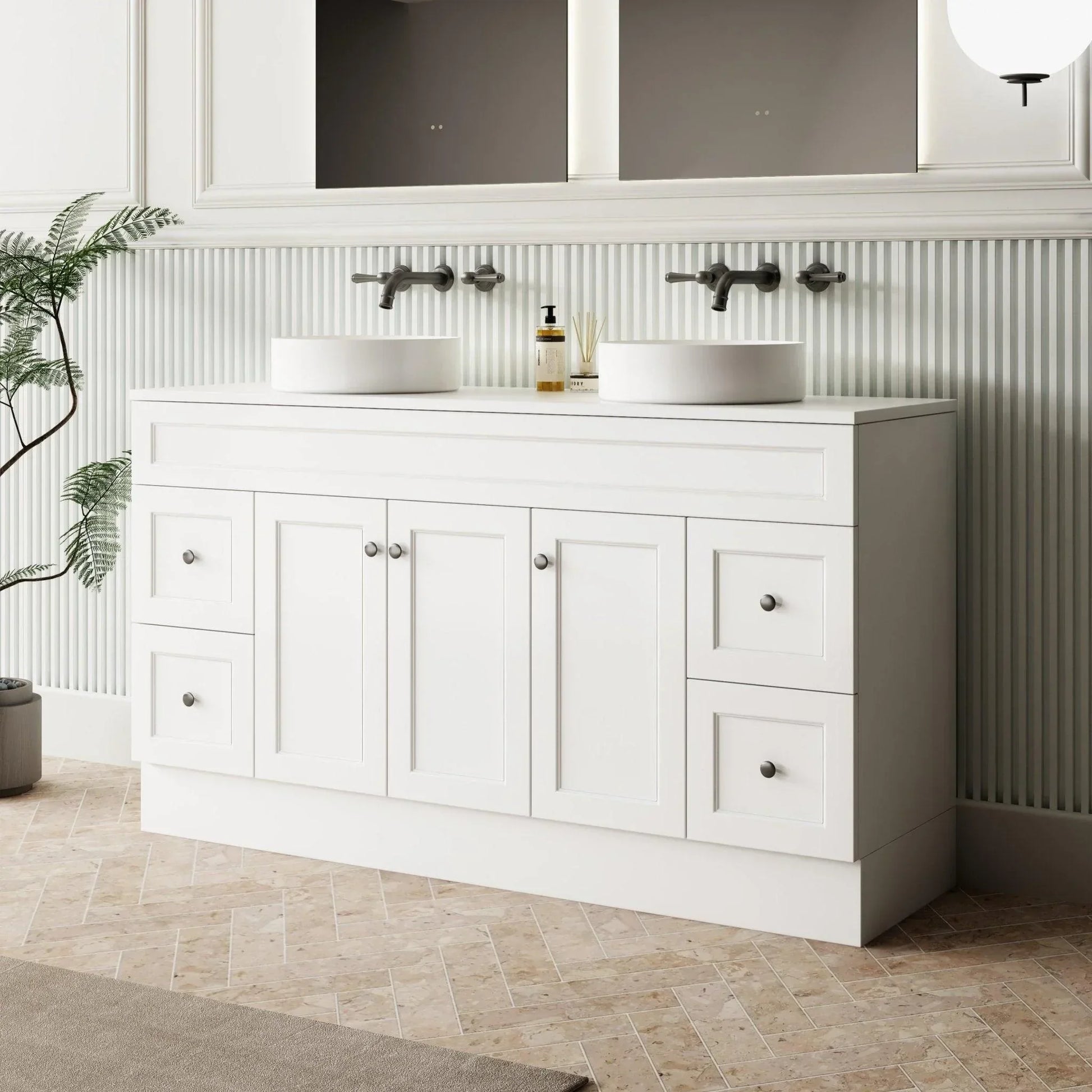 Milano Federation 1500mm Freestanding Vanity Double Bowl - Ideal Bathroom CentreFEDE1500