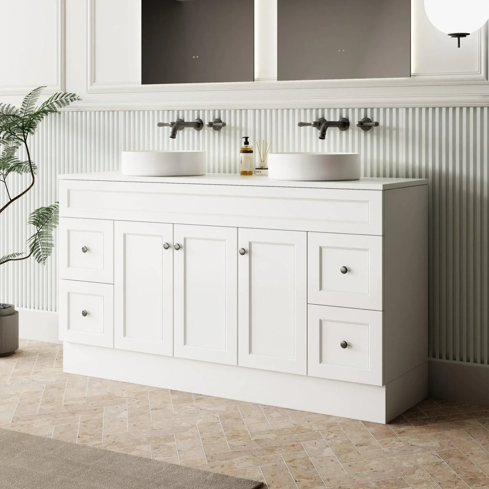 Milano Federation 1500mm Freestanding Vanity Double Bowl - Ideal Bathroom CentreFEDE1500