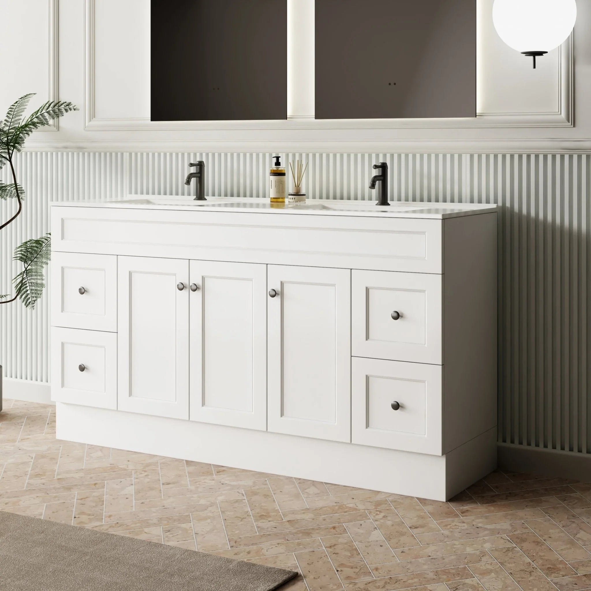 Milano Federation 1500mm Freestanding Vanity Double Bowl - Ideal Bathroom CentreFEDE1500