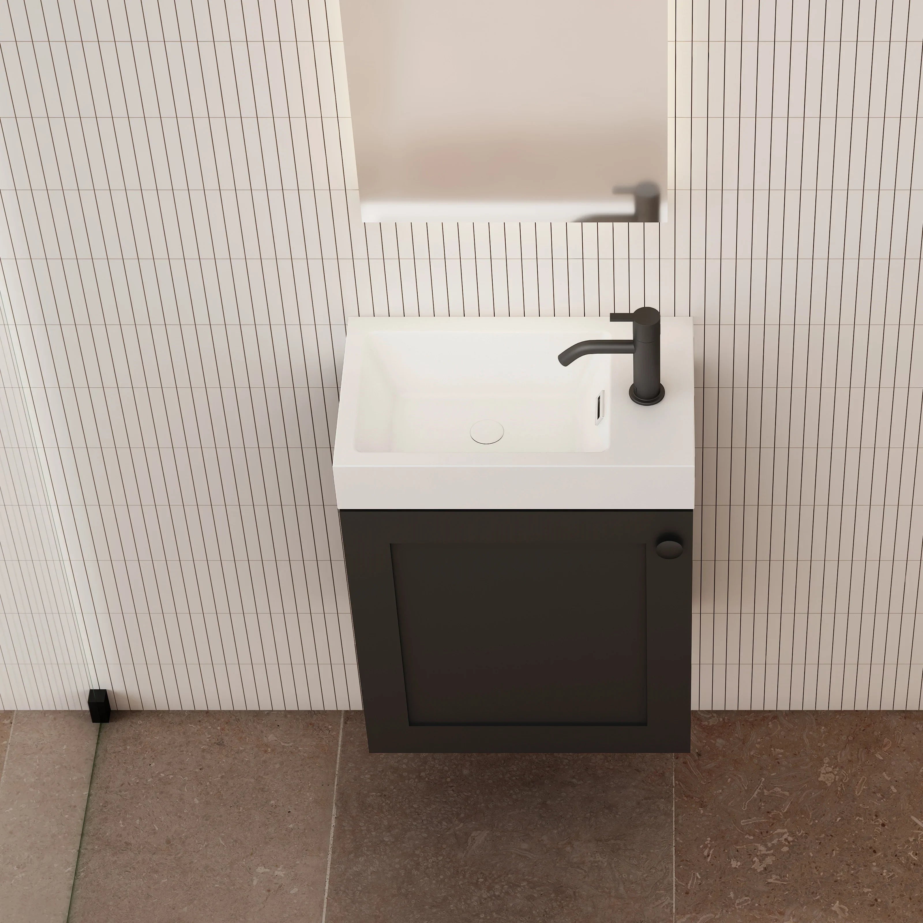 Milano Federation 460mm Small Space Vanity-Matte Black