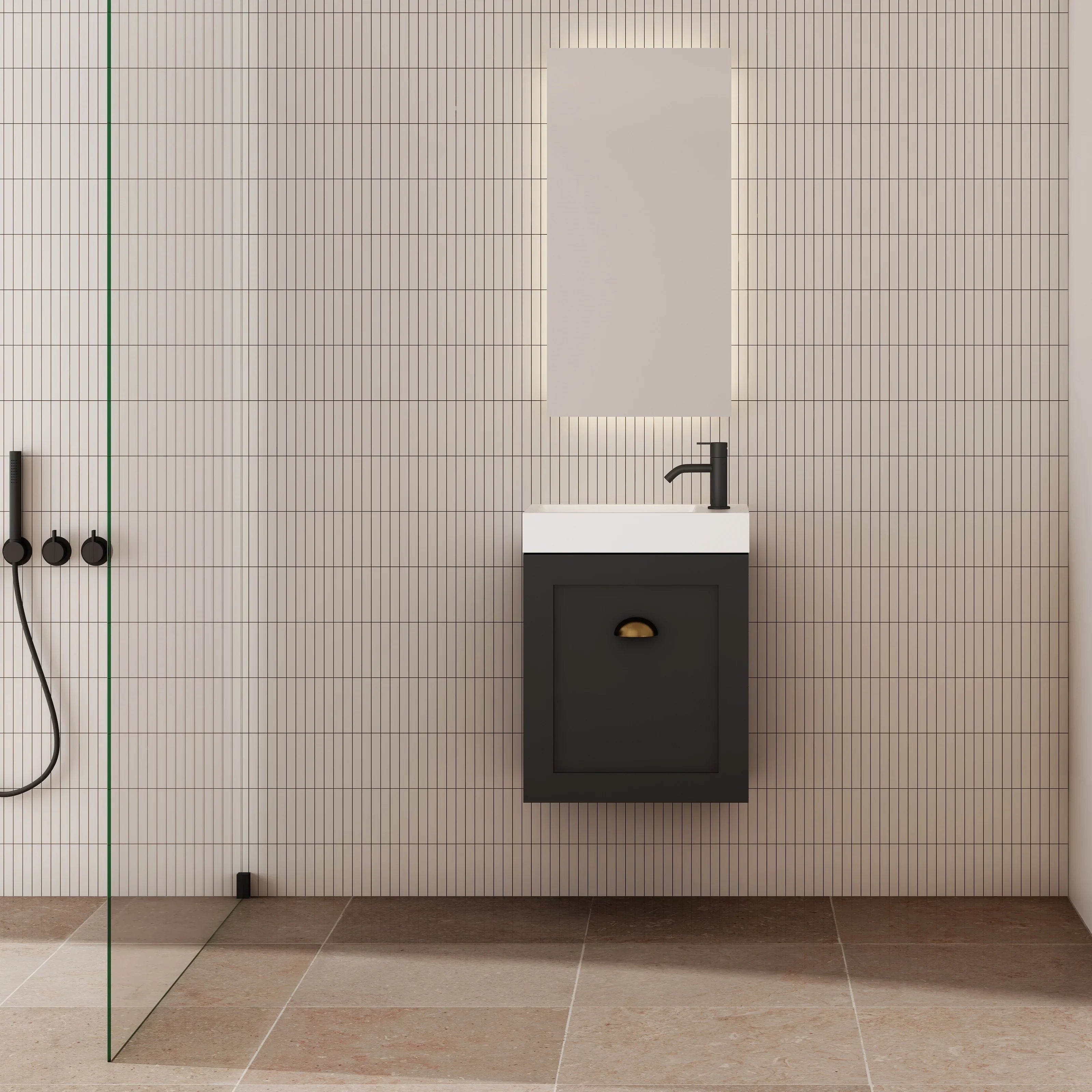 Milano Federation 460mm Small Space Vanity-Matte Black