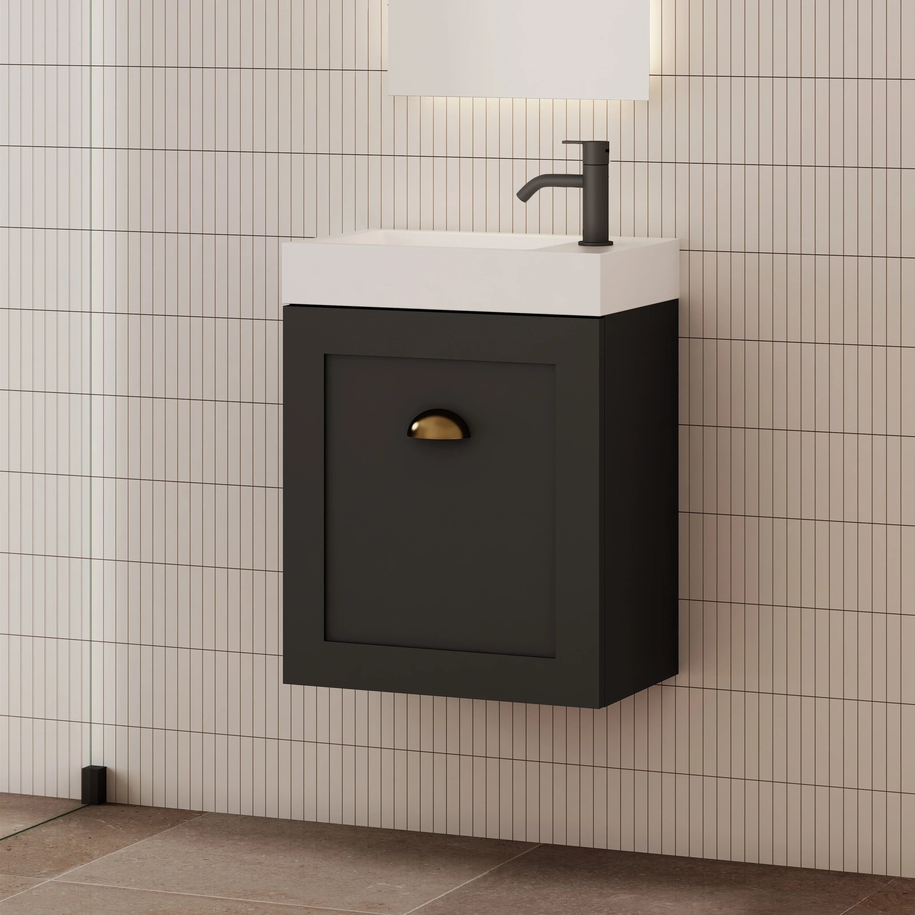 Milano Federation 460mm Small Space Vanity-Matte Black