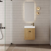 Milano Federation 460mm Small Space Vanity-Natural Oak