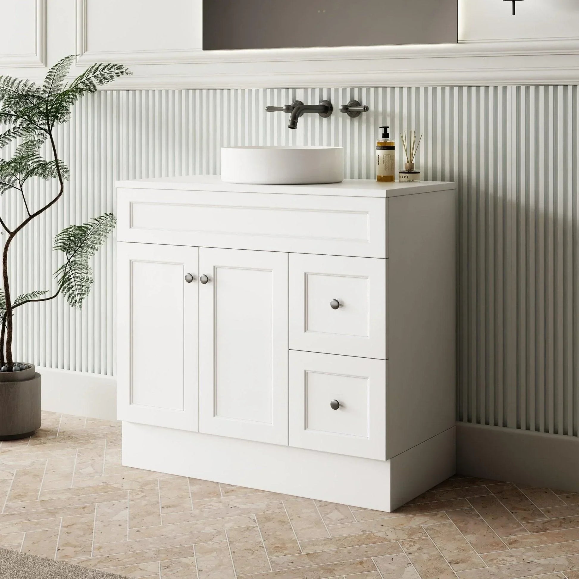 MILANO Federation 900mm Freestanding Vanity - Ideal Bathroom CentreFEDE900RHRight Hand Drawers