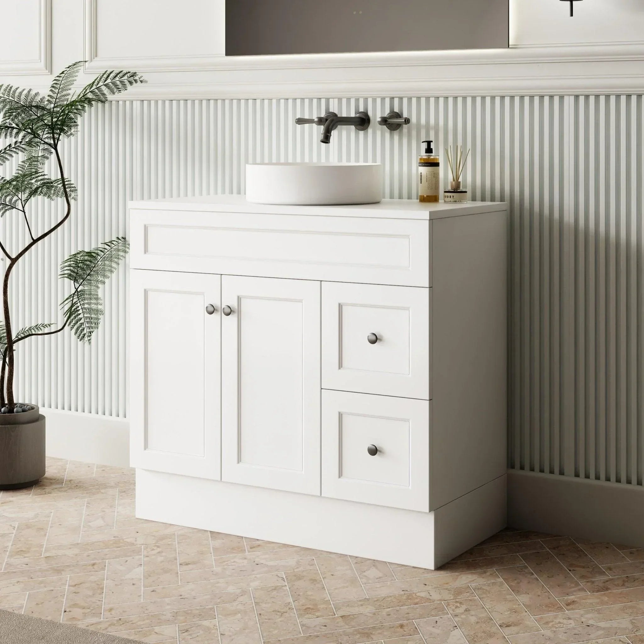 MILANO Federation 900mm Freestanding Vanity - Ideal Bathroom CentreFEDE900RHRight Hand Drawers