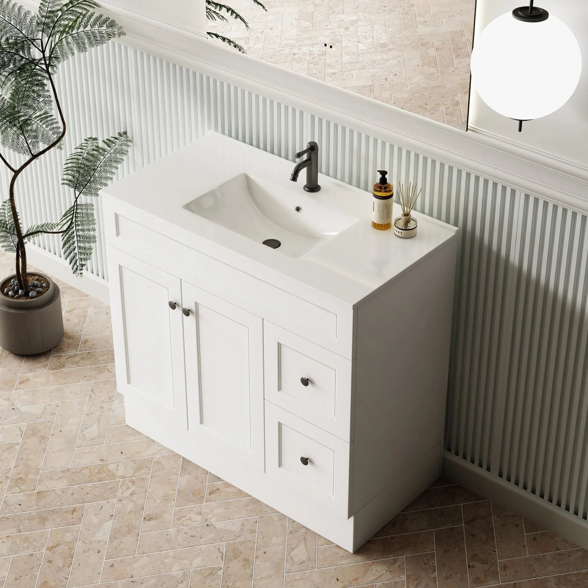 MILANO Federation 900mm Freestanding Vanity - Ideal Bathroom CentreFEDE900RHRight Hand Drawers