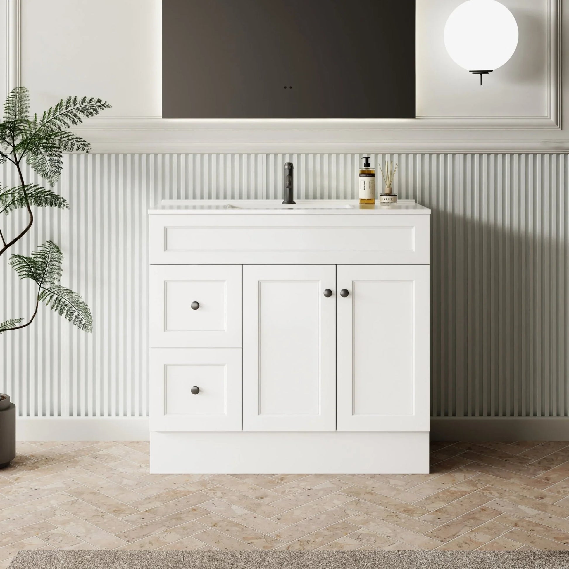 MILANO Federation 900mm Freestanding Vanity - Ideal Bathroom CentreFEDE900RHRight Hand Drawers