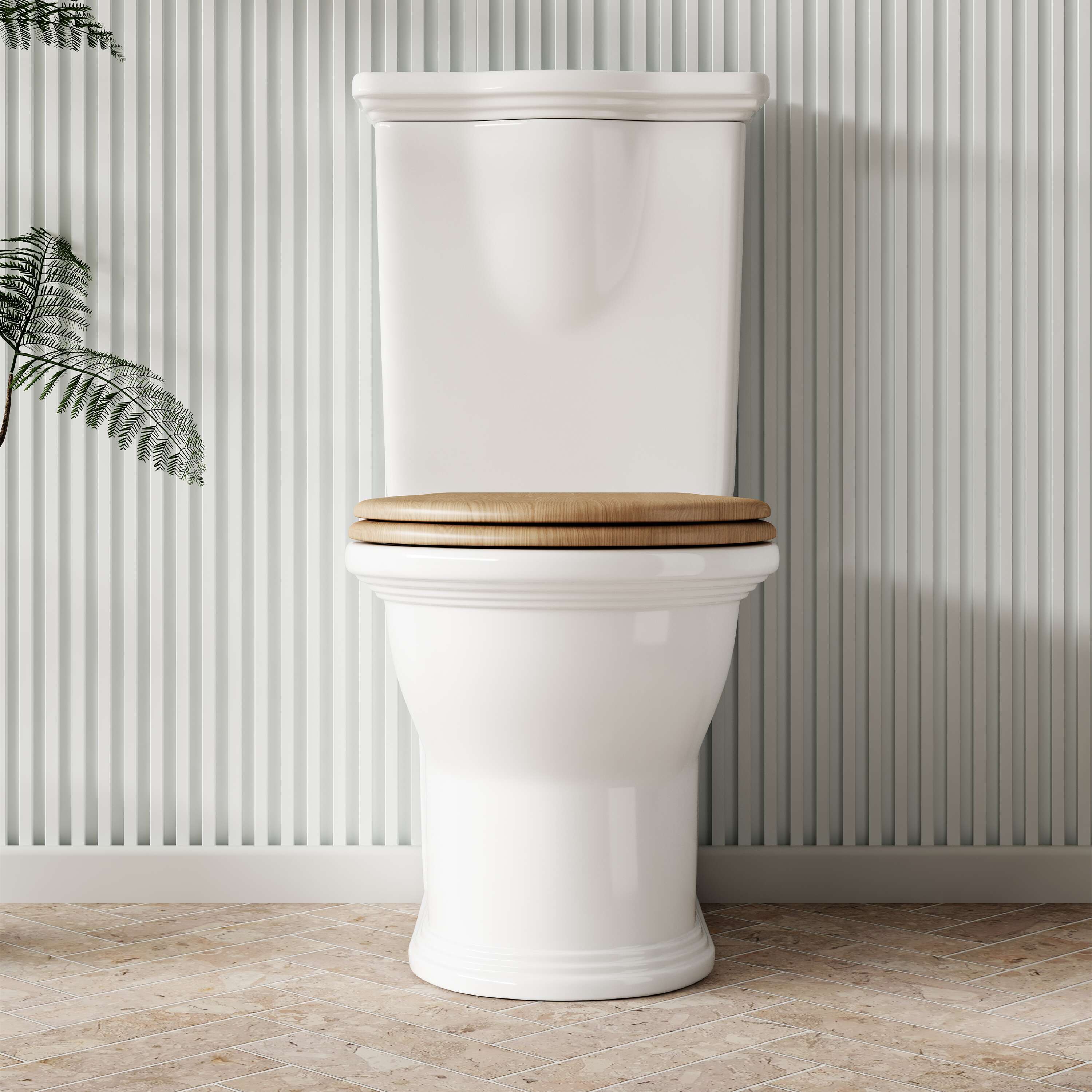 Milano Federation Back to Wall Rimless Toilet Suite with Timber Seat