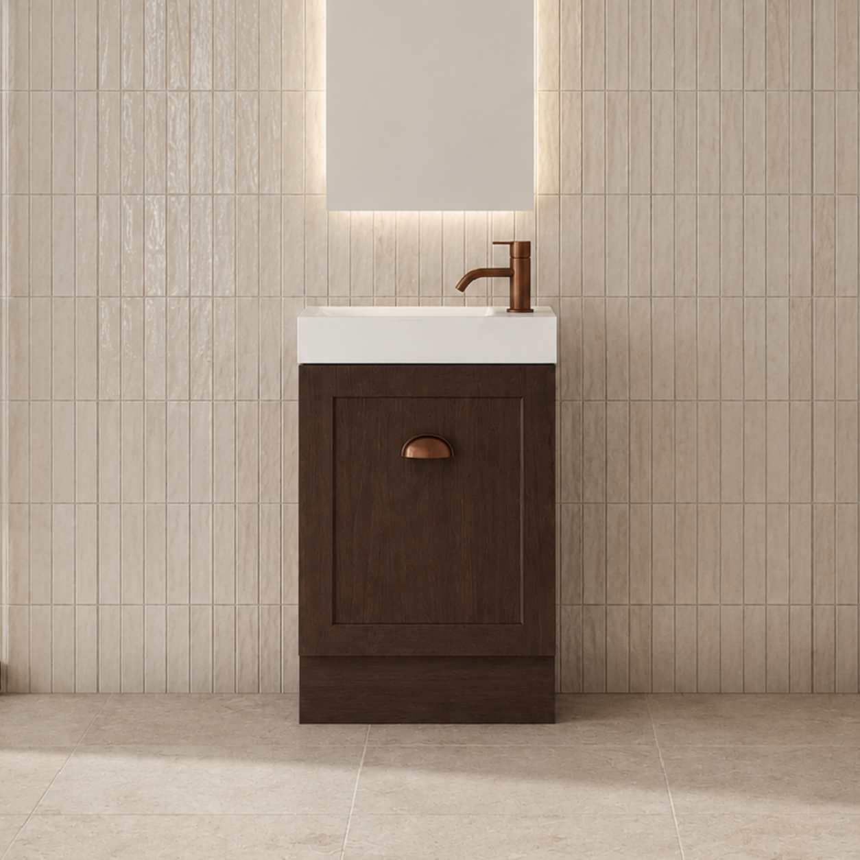 Milano Federation 460mm Small Space Vanity-Walnut