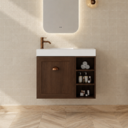 Milano Federation 700mm Small Space Vanity with Shelf-Walnut