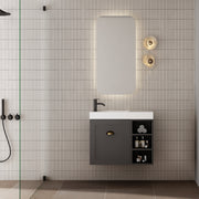 Milano Federation 700mm Small Space Vanity with Shelf-Matte Black