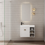Milano Federation 700mm Small Space Vanity with Shelf-Matte White