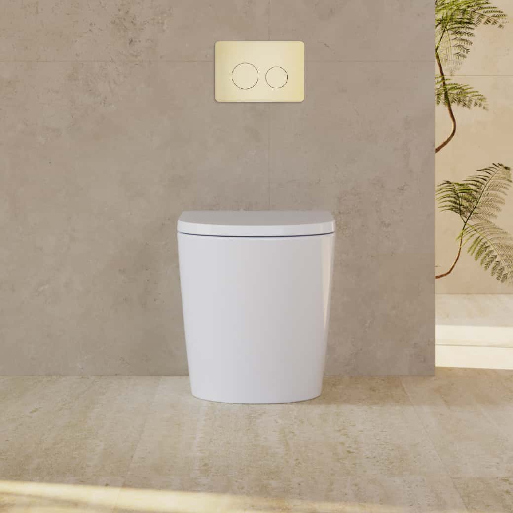 Milano Flow Concealed In Wall Wall-Faced Toilet Suite, Gloss White
