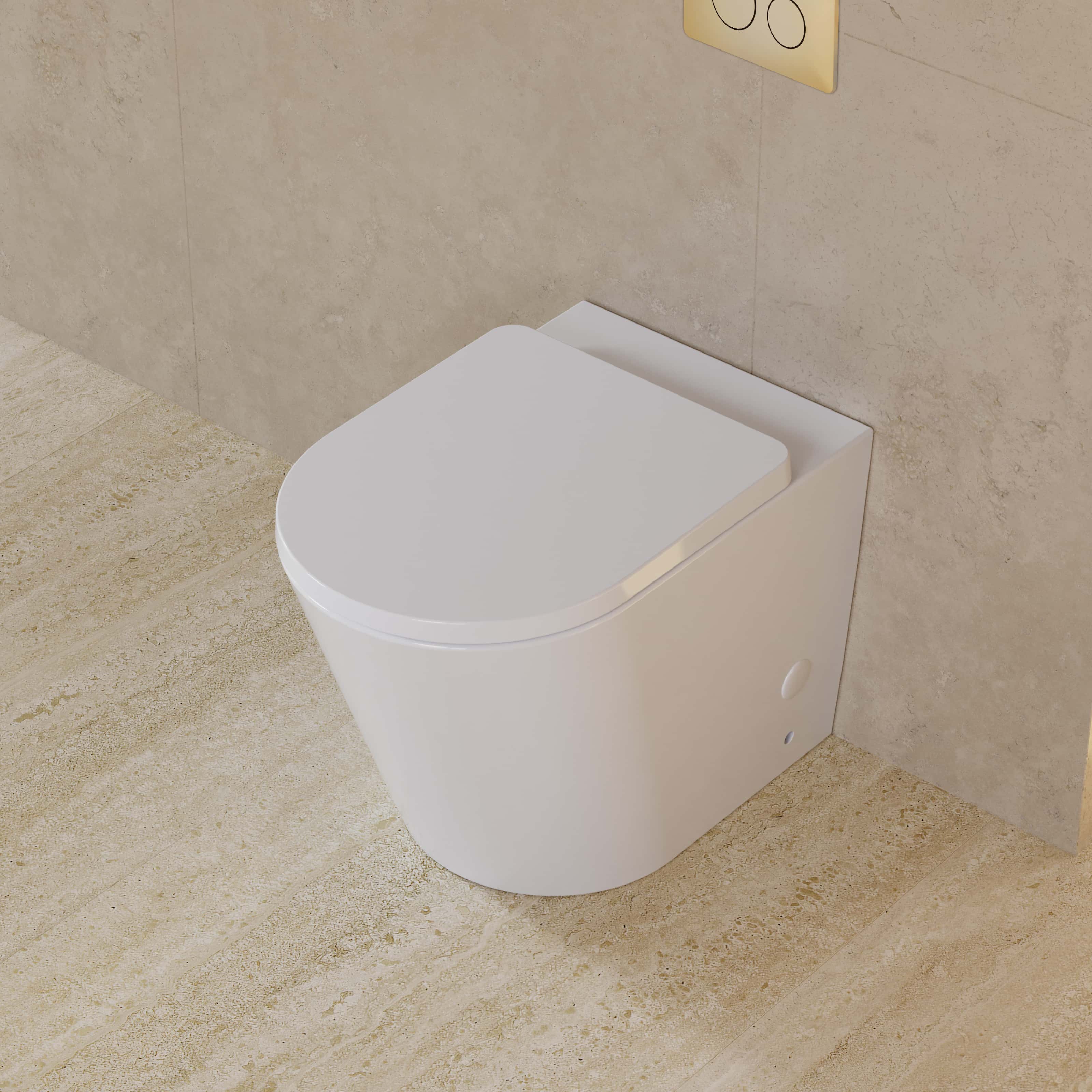 Milano Flow Concealed In Wall Wall-Faced Toilet Suite, Gloss White