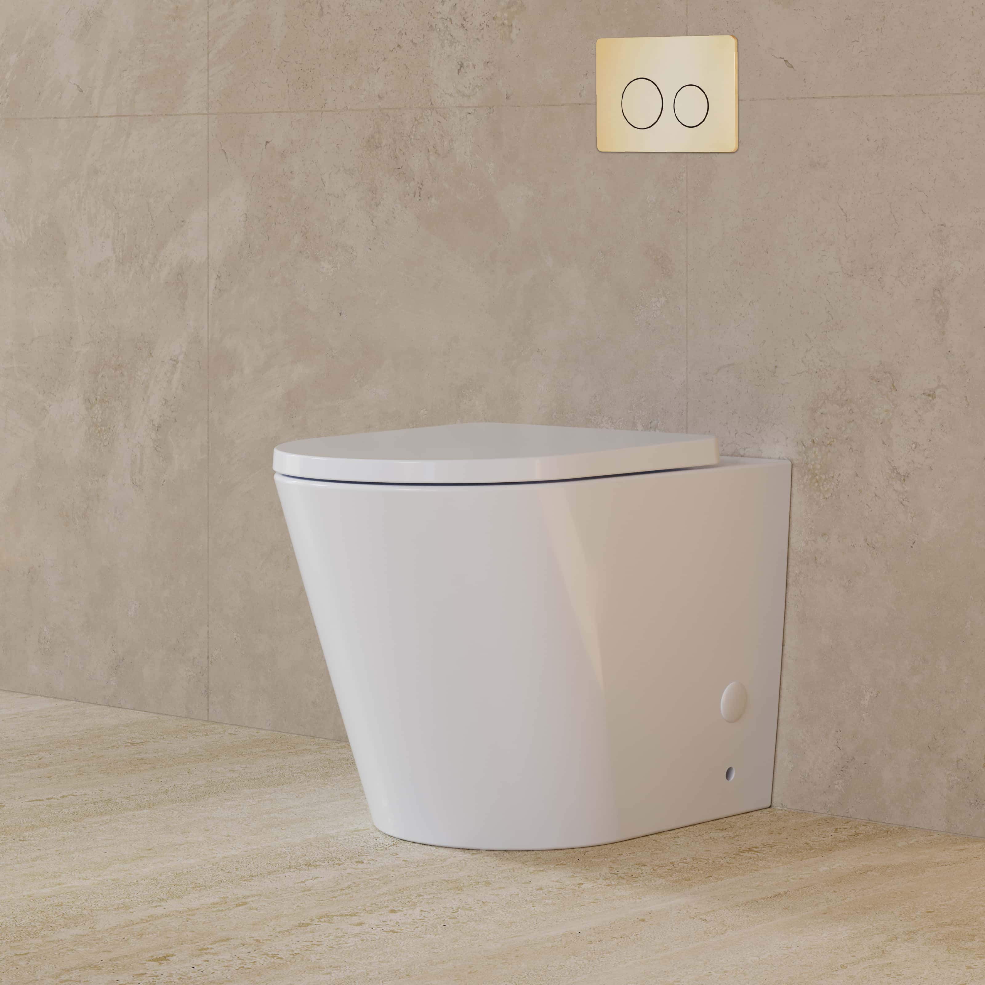 Milano Flow Concealed In Wall Wall-Faced Toilet Suite, Gloss White
